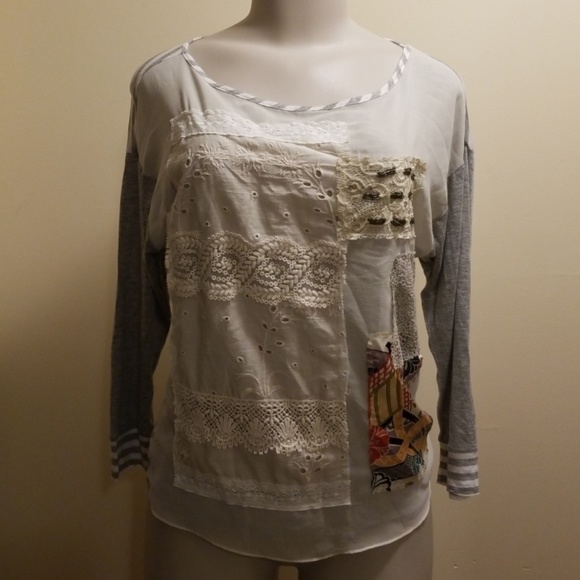 Anthropologie Tops - Tiny for Anthropologie Gray Fancy Panel Top-S